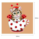 5D DIY Diamond Painting Lovely Cup Cat Cross Stitch Embroidery Mosaic Kits
