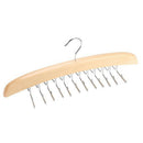 Wooden Necktie Tie Hanger Rack Scarf Organizer Holder with 24 Hooks for Hom W7R1