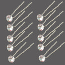 20PCS Clear Crystal Rhinestone Diamante Wedding Bridal Prom Hair Pins Hairpin