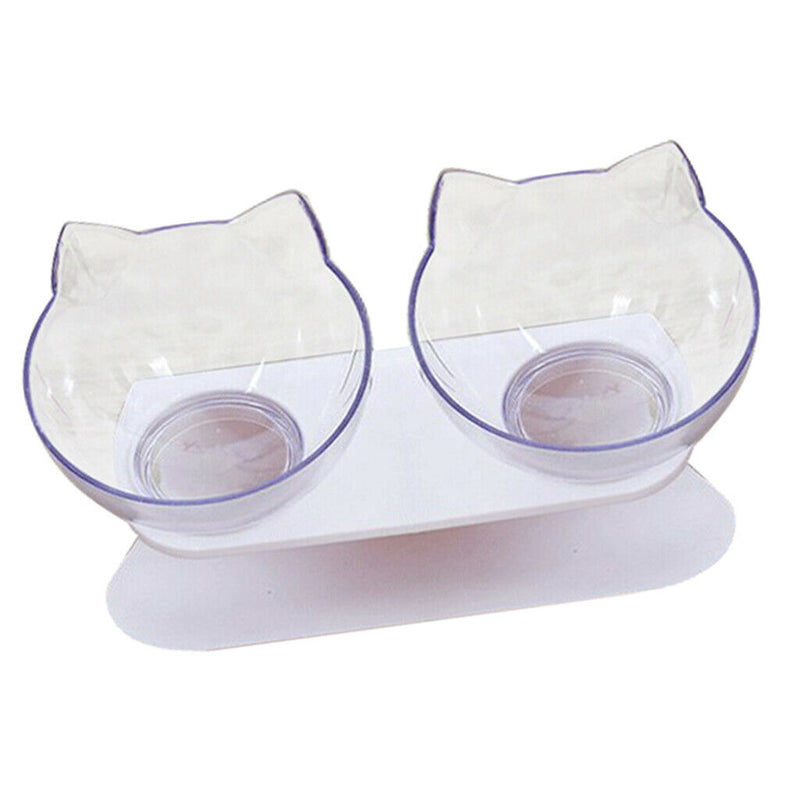 Cat Elevated Bowls Raised Feeder For Small Animals Cats Hamster Double Bowls