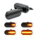 Pair For VW MK4 Jette Beetle Flashing Smoked LED Side Marker Lights Lens Fender