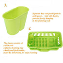 Kitchen Sink Dish Plate Utensil Drainer Drying Rack Holder Basket Organizer