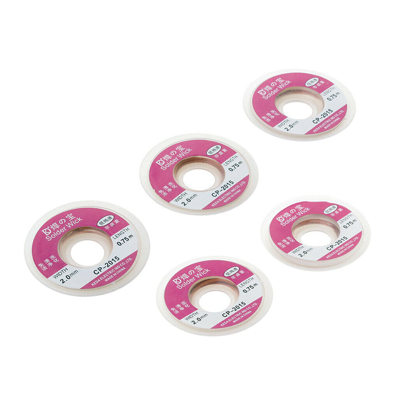 2.45FT Spool Wire Copper Core Desoldering Soldering Braid Tin Lead Solder