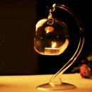 Hanging Glass Ball Candlestick Flower Vase Terrarium Wedding Decor + Stand