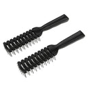 (Pack 2) 7.7'' Plastic Black Handle Ribs Hair Comb Brushes, Hair Comb for