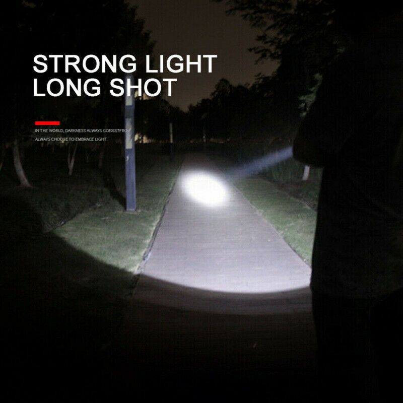 100000LM Powerful USB Rechargeable LED Flashlight Searchlight Torch Work Light