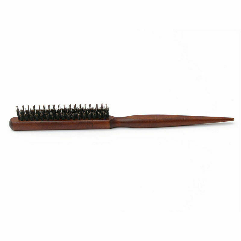 Wood Handle Natural Boar Bristle Hair Brush Fluffy Comb Hairdressing Barber I4A8