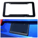 1X Black Carbon Fiber License Plate Frame Tag Cover Protection Rack Standard OZ
