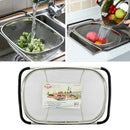 Adjustable Stainless Steel Kitchen Colander Strainer On Handles