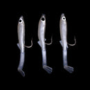 3 Pieces Soft Eel Fishing Lures Hook Silicone Bass Crank Swimbaits Tackle Tools