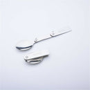 Stainless Steel Spoon Picnic Tableware Spoon Outdoor Foldable Camping Hikin C2U1