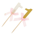 24pcs/Set Glitter one Cake Picks Cupcake Toppers for Girls Birthday Party