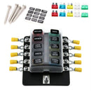 10 Way Blade Fuse Box Holder Fuse Blocks Red Led Indicator 10Pcs Fuses 10Pc R8M4