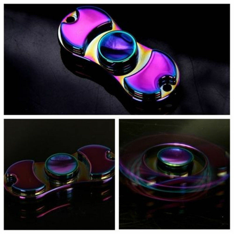 Rainbow Tri Fidget Hand Spinner Finger Ceramic Bearing Desk GyroToy for EDC New