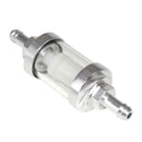 Motorcycle Scooter 6mm 1/4"  inch Chrome Plated Glass Inline Fuel Petrol Filter