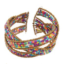 New Fashion Lady Bohemian Beaded Bangle Bracelet Multilayer Jewelry D5U4