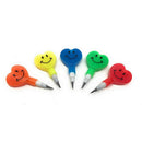 40 Bulk Heart Shaped Smiling Stacking Pencil Assortment Stackable Plastic P D8N2