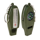 4 IN1 Compass Thermometer Whistle Magnifier Versatile Travel green With Key