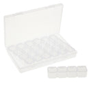 2 Packs 28 Slots Transparent Clear Storage Box with Caps Lid Design Clear