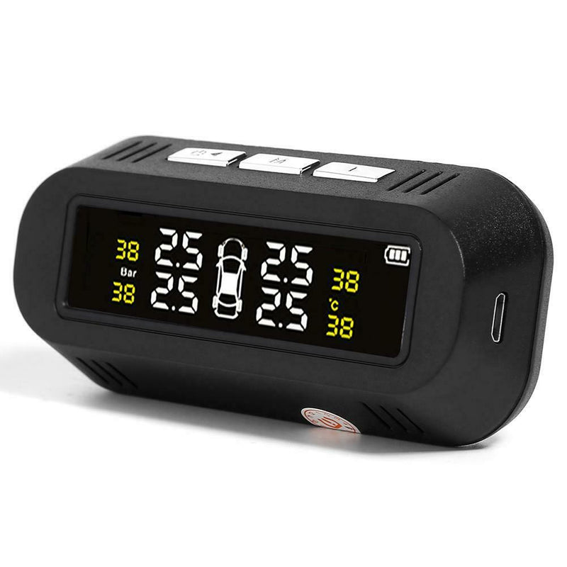 C68 USB+Solar Car TPMS Tire Pressure Monitor System with 4 External Sensors A