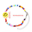 Boho Fashion Women Smile Face Bracelet Multicolor Bead Bangle Charm JewelryJR