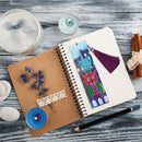 1Set 5D Diamond Painting Leather Shiny Cats Bookmark Kit For DIY Craft w/ Tassel