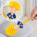 1pc Donald Trump Head Toilet Bowl Brush Funny Bathroom Plastic Cleaning Gag Gift