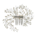 Handmade Pearls Tiara Hair Comb Bride Headwear Wedding Jewelry Accessories A