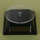 Mini 4 Panels Solar Powered Turn Table Rotary Jewelry Display Stand Black A