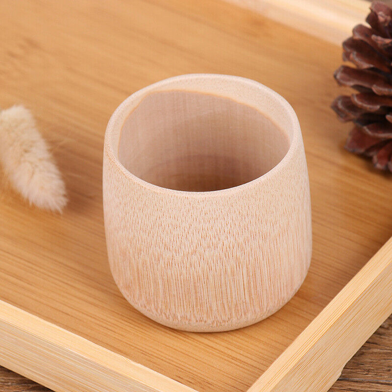 Natural Pure Handmade Bamboo Toothbrush Cups Water Cup Round Sourced Tea CupsJ3C