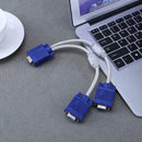 VGA Splitter Cable Dual 2 Monitor 15pin Two Ports Male To Female