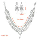 Wedding Jewelry Rhinestone Tassel Bridal Jewelry Set Water Wave Chain Neckl