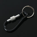 6 cm Long Black Aluminum Alloy Screw Locking Split Ring Keyring Carabiner H Y8R4