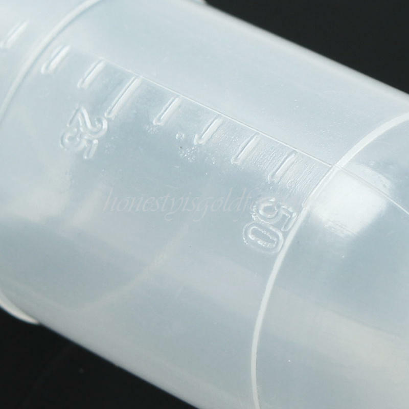 10x 50ml Eye Liquid Solvents Stock Screw Cap Lids Dropper Bottles With Scale