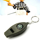 4 IN1 Compass Thermometer Whistle Magnifier Versatile Travel green With Key
