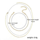 Women Necklace Double Layer Chain Charm Beads Drop Pendant Choker New Y6T3 F2W9