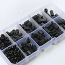 300Pcs Nut Set Spacer PCB Standoff Assortment M3 Nylon Hex Screw Kit Black VZH