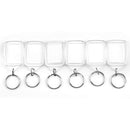 100pcs Acrylic Plastic Blank Clear Keyrings 35x25MM Insert Photo Key Rings
