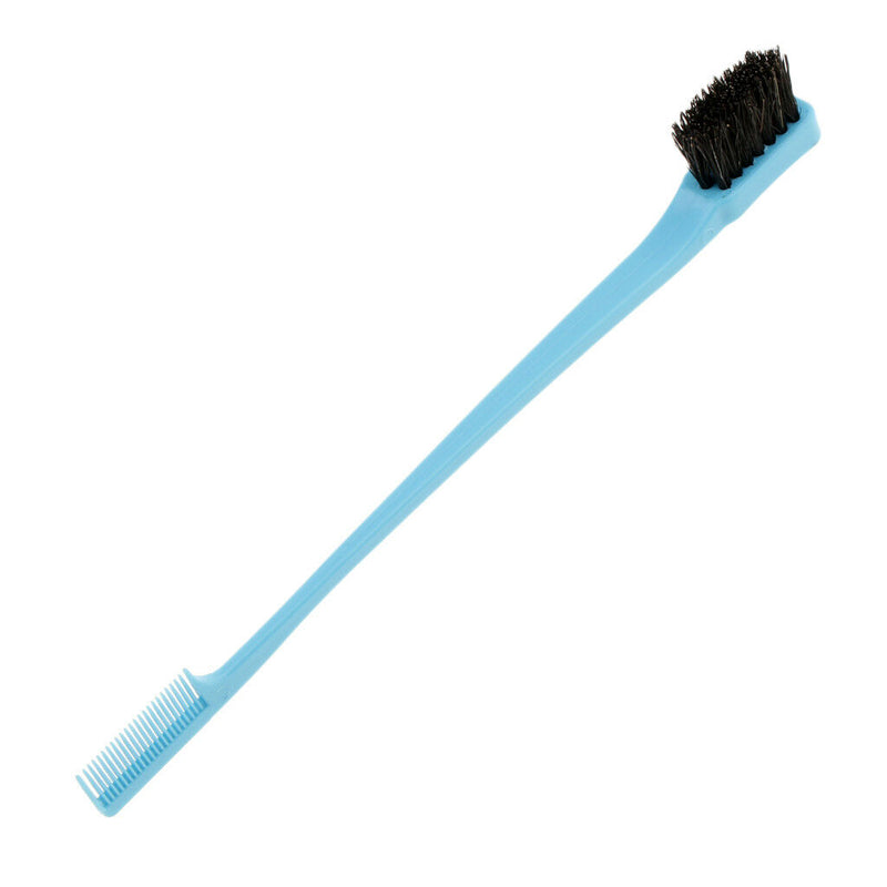7 inches Double Sided Edge Brush Comb Smooth Gentle Control Natural Blue