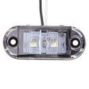 10 Pieces Waterproof White 2 LED Side Marker Indicator Lights Truck Trailer