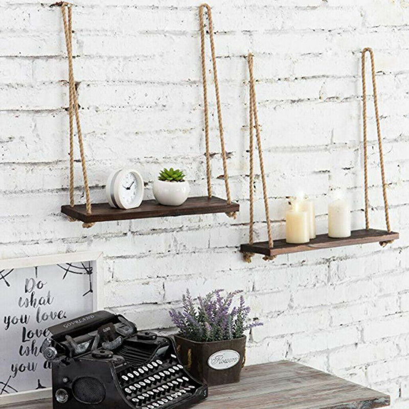 6pcs Decorative Hanging Wall Mounted Shelves Garden Hanging Shelves Decor
