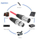 1m XLR 3Pin Cable Male to Female Shielded Microphone Wire Cord (Red)