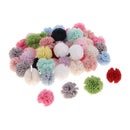 50 Pieces Mixed Pompom Ball Embellishment for Wedding Dress, Dance Costume, DIY