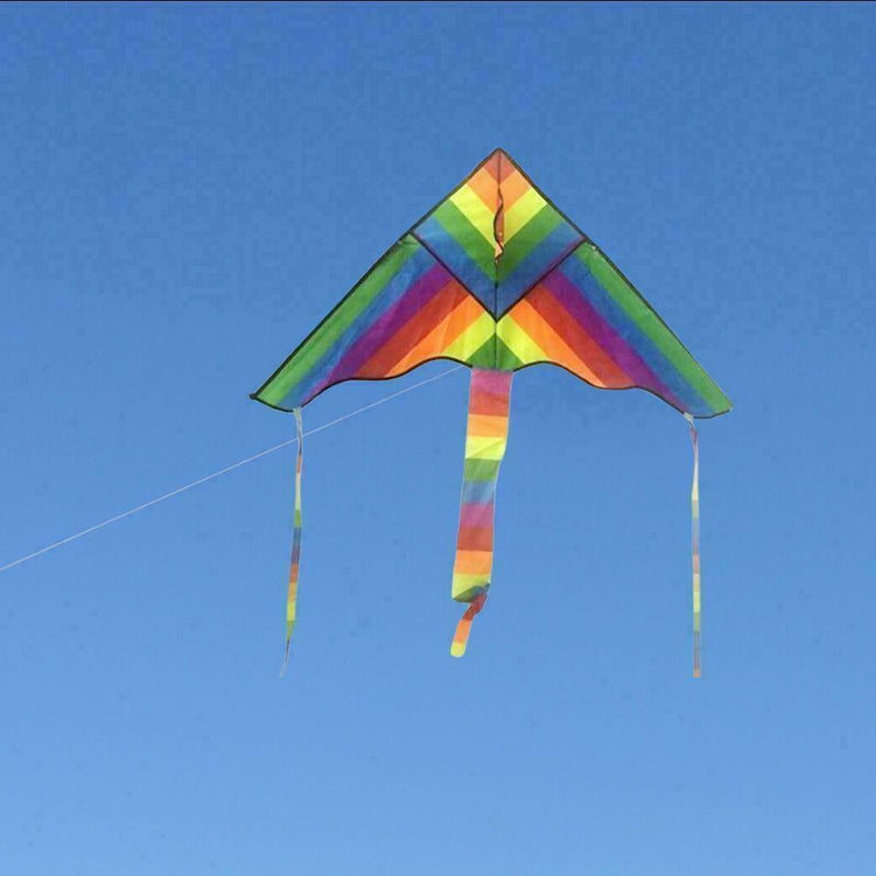 Rainbow Triangle Kite Outdoor Children Fun Sports Kids Fly Gift Air Toys R7P8