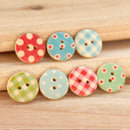 100pcs Mixed Bulk Round Mutil-Colors Dots Wood Buttons Lots Embellish 15MM A0X0