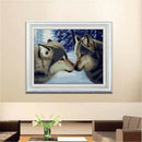 Precise Printed DIY Embroidery Painting Lover Wolf Cross Stitch Home Decor Craft