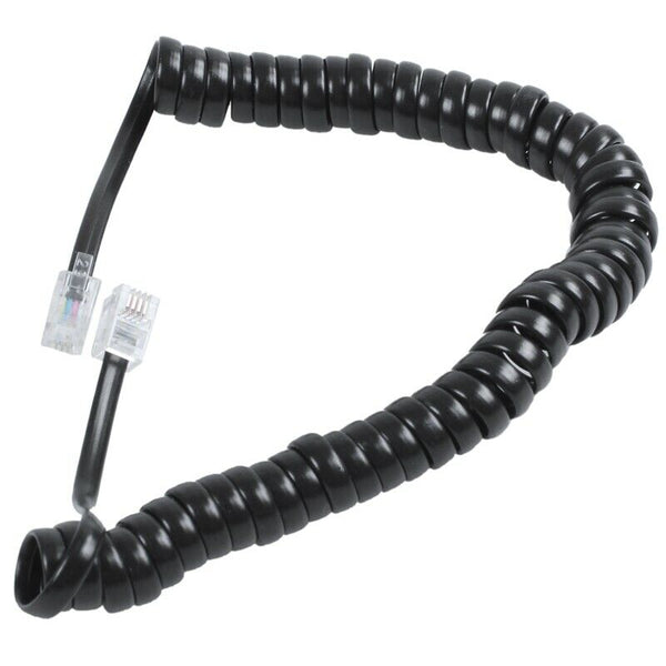 9.3" Black RJ9 Telephone Phone Modem Coil Line Cord Cable X1F9