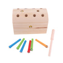 10pcs Insects Catch The Worm Game Toys Montessori Wooden Toys for Kids, Wood