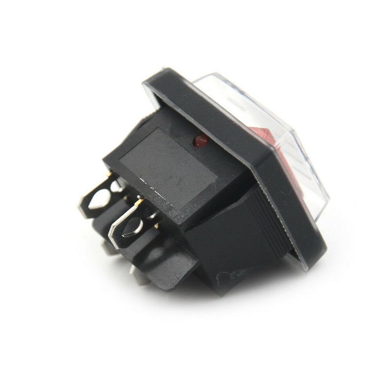 Red Button Rocker Switch 4 Plugs 16A 250V Electrical Equipment Switches A_ci Kw