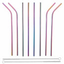 Stainless Steel Straws Colorful, Reusable Straws Multicolour 8.5inch Set of F3H1